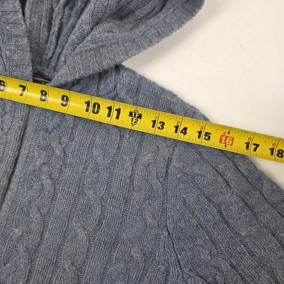 VTG Y2K Abercrombie & Fitch Sweater Womens M babydoll Hooded Cable Knit Wool - Picture 6 of 10